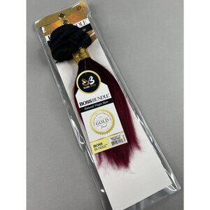 10” Boss Bundles TTNat/9JBG Burgundy Ombre Straight 100% Human Hair Extensions